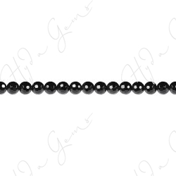 Black Agate Faceted Beads