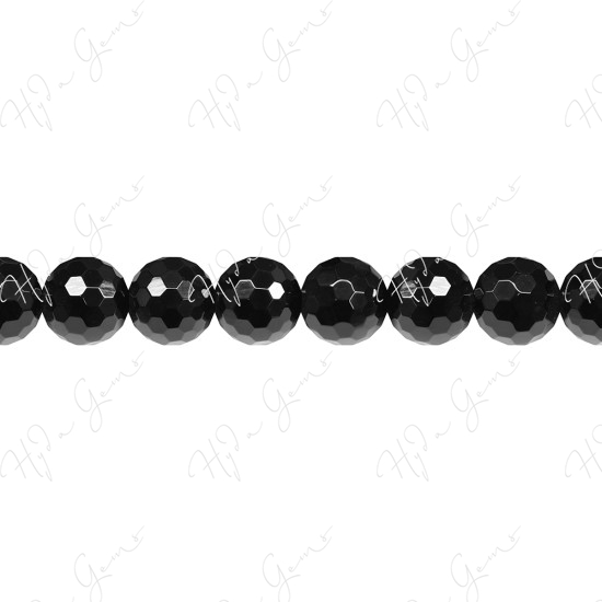 Black Agate Faceted Beads