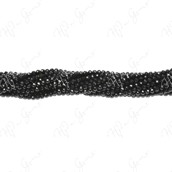 Black Agate Faceted Beads