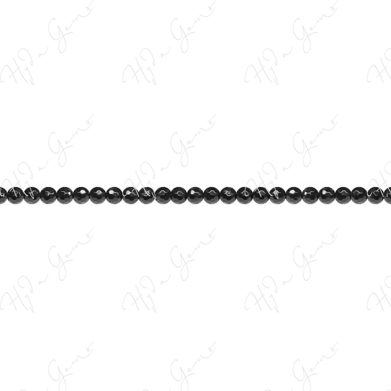 Black Agate Faceted Beads