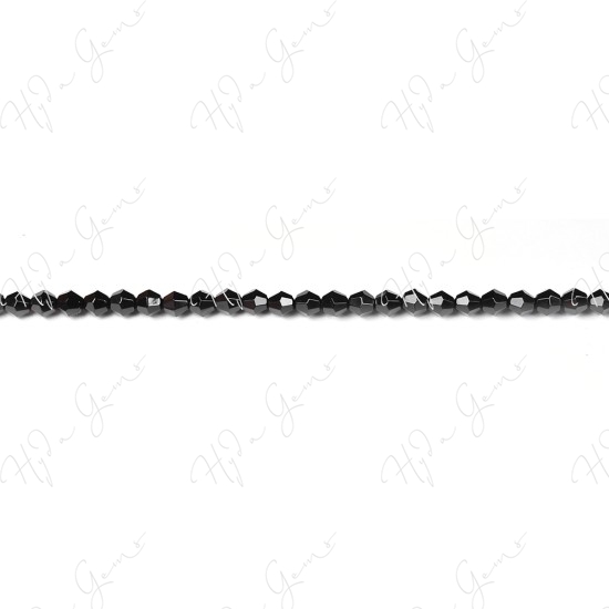 Black Agate Faceted Beads