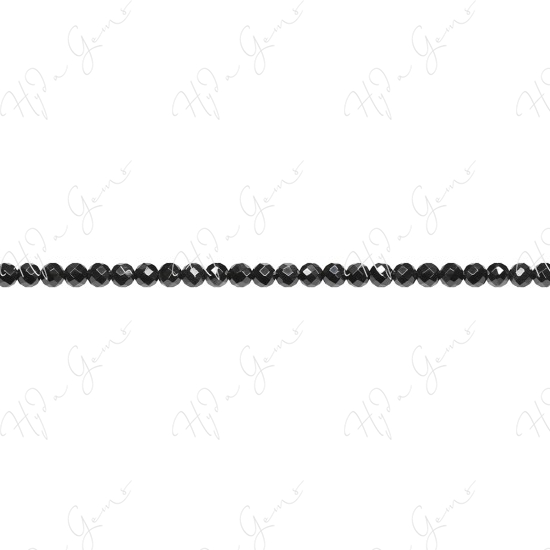 Black Agate Faceted Beads