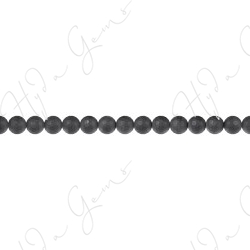 Matte Black Agate Faceted Beads