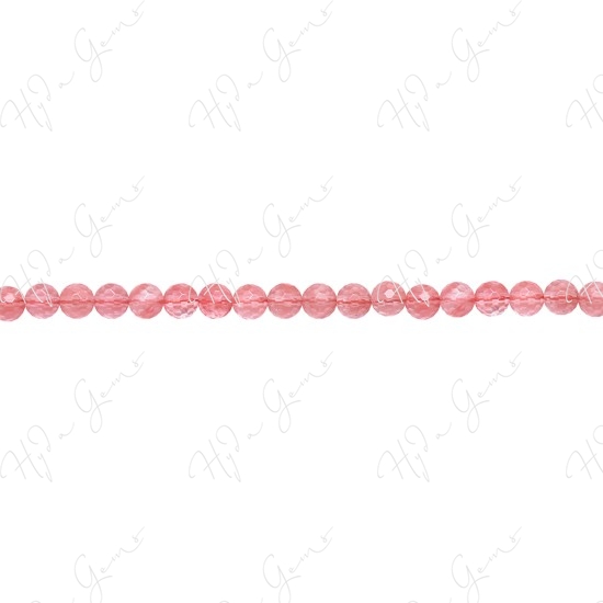 Cherry Quartz Faceted Beads