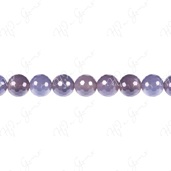 Grey Agate Faceted Beads