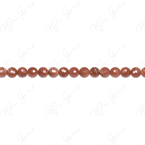 Gold Sand Stone Faceted Beads