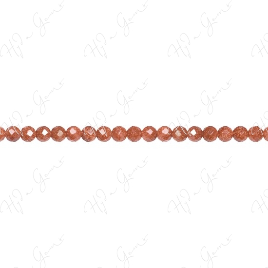 Gold Sand Stone Faceted Beads