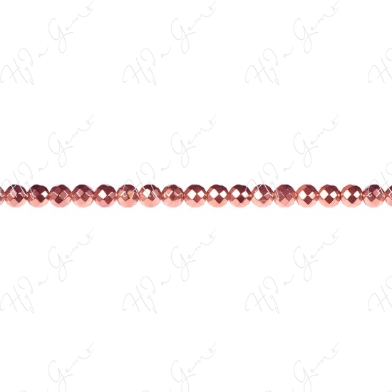 Hematine Copper Color Plated Faceted Beads