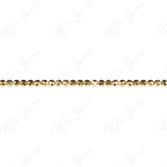 Hematine Carat Gold Color Plated Faceted Beads