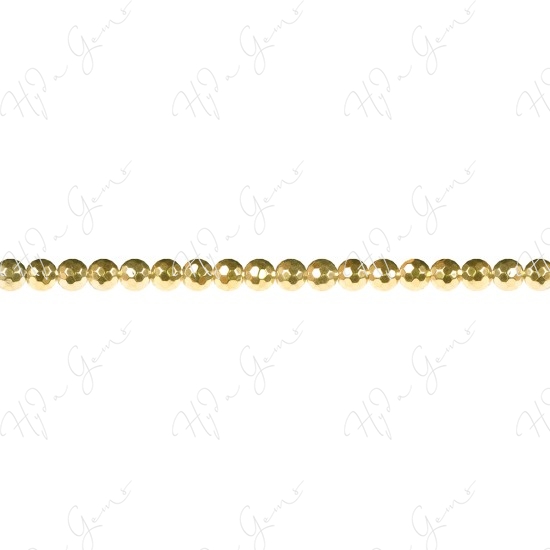 Hematine Carat Gold Color Plated Faceted Beads