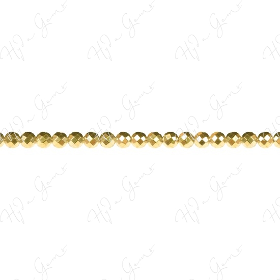 Hematine Carat Gold Color Plated Faceted Beads