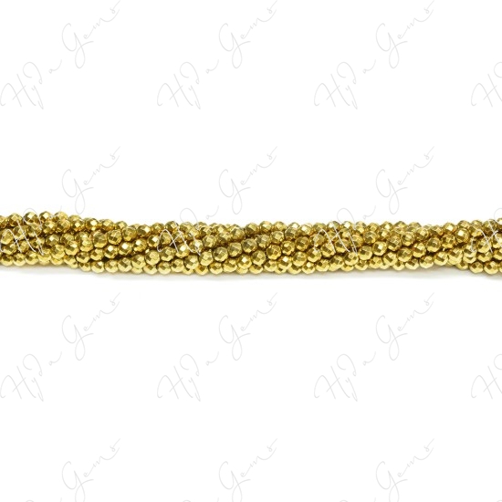 Hematine Gold Color Plated Faceted Beads