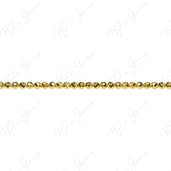 Hematine Gold Color Plated Faceted Beads