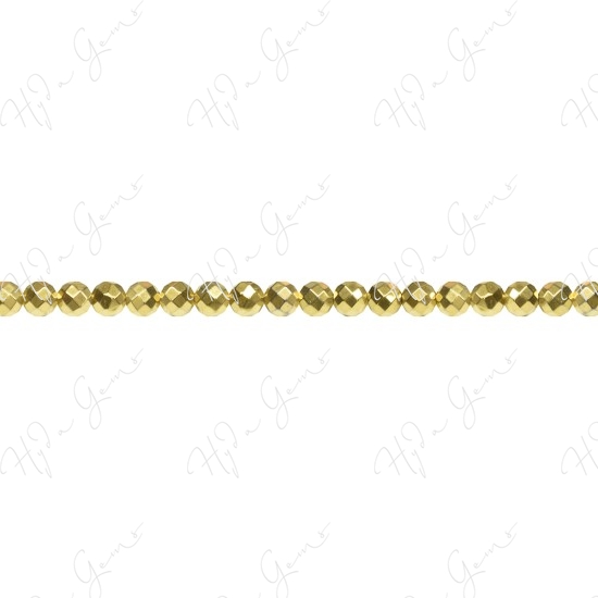 Hematine Gold Color Plated Faceted Beads