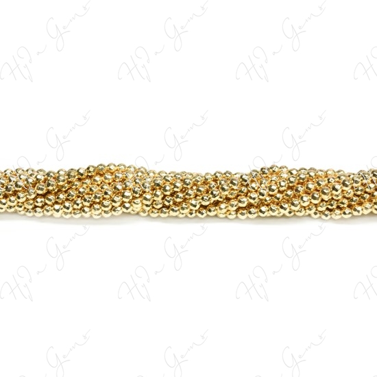 Hematine Carat Gold Color Plated Faceted Beads