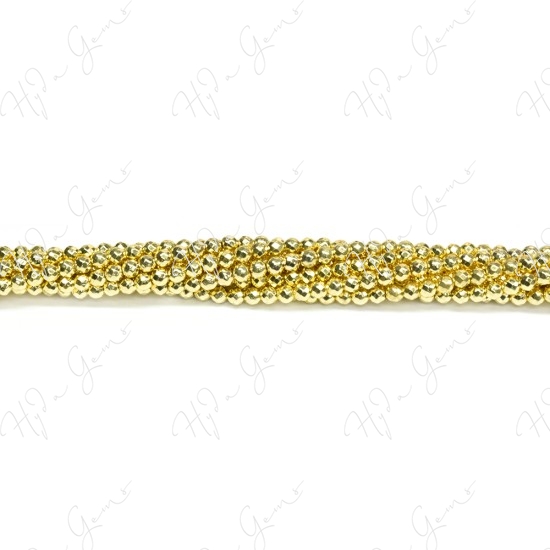 Hematine Gold Color Plated Faceted Beads