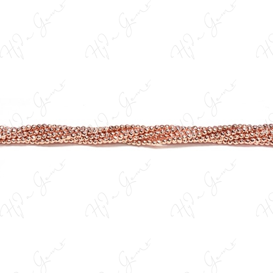 Hematine Rose Gold Color Plated Faceted Beads