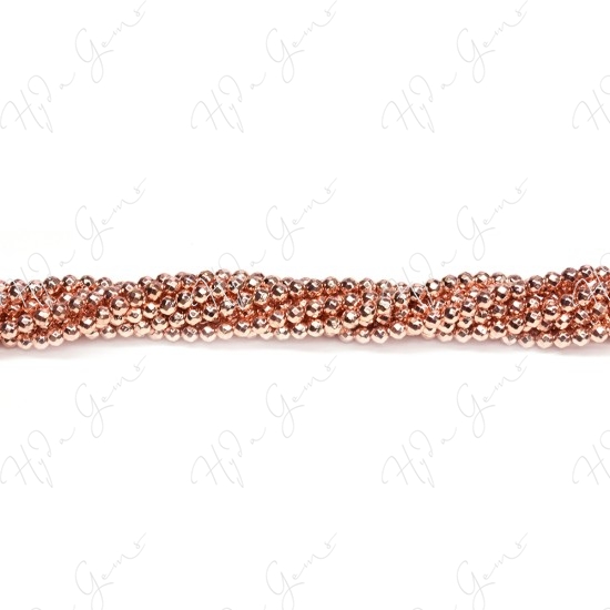 Hematine Rose Gold Color Plated Faceted Beads