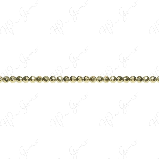 Hematine Pyrite Color Plated Faceted Beads