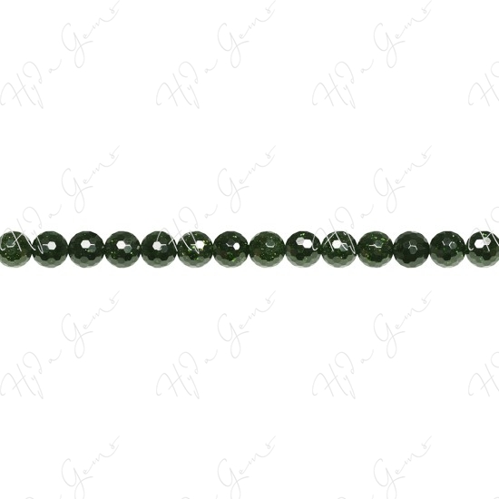 Green Sand Stone Faceted Beads