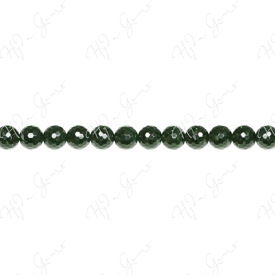 Green Sand Stone Faceted Beads