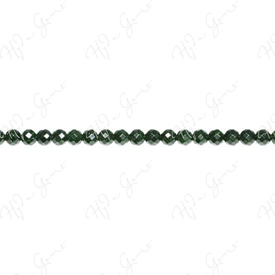 Green Sand Stone Faceted Beads