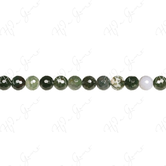 Moss Agate Faceted Beads