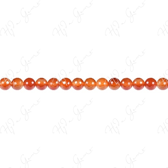 Natural Red Agate Faceted Beads