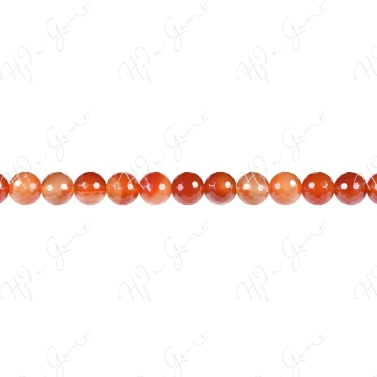 Natural Red Agate Faceted Beads