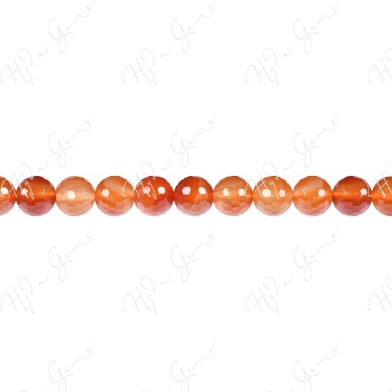 Natural Red Agate Faceted Beads