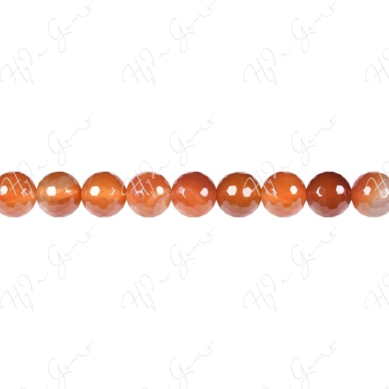 Natural Red Agate Faceted Beads