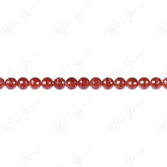 Red Agate Faceted Beads