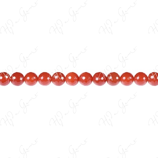 Red Agate Faceted Beads