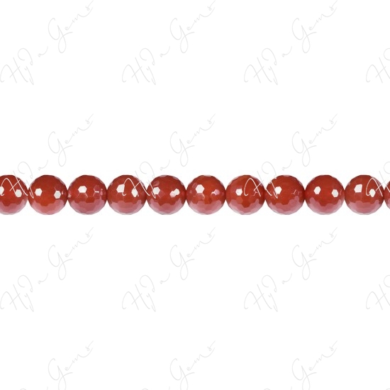 Red Agate Faceted Beads