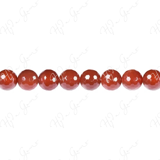 Red Agate Faceted Beads