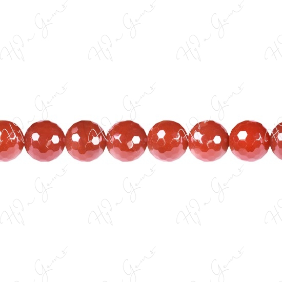 Red Agate Faceted Beads