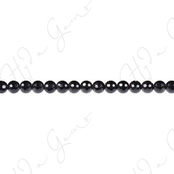 Black Tourmaline Faceted Beads