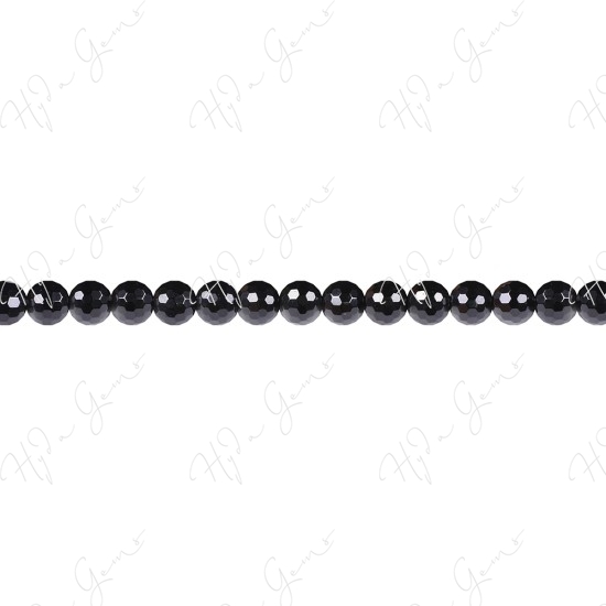 Black Tourmaline Faceted Beads