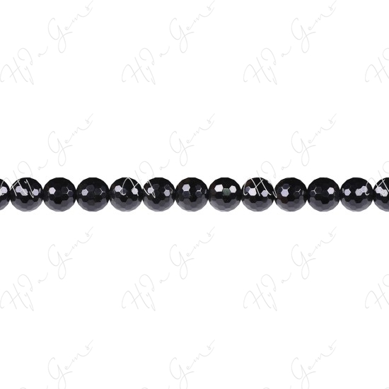 Black Tourmaline Faceted Beads