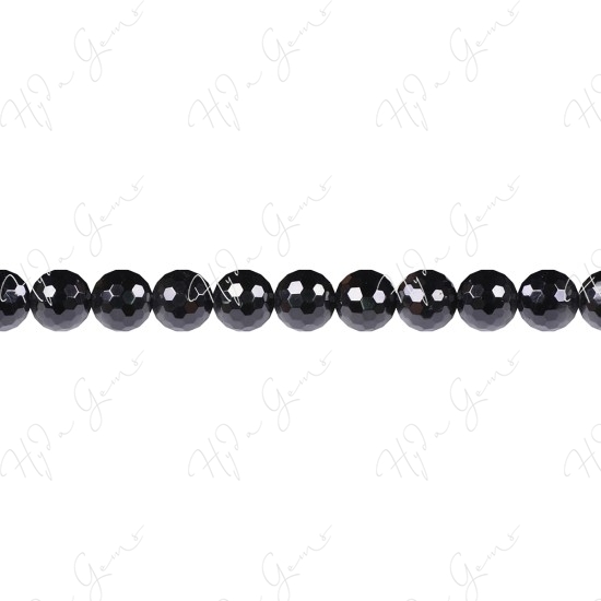 Black Tourmaline Faceted Beads