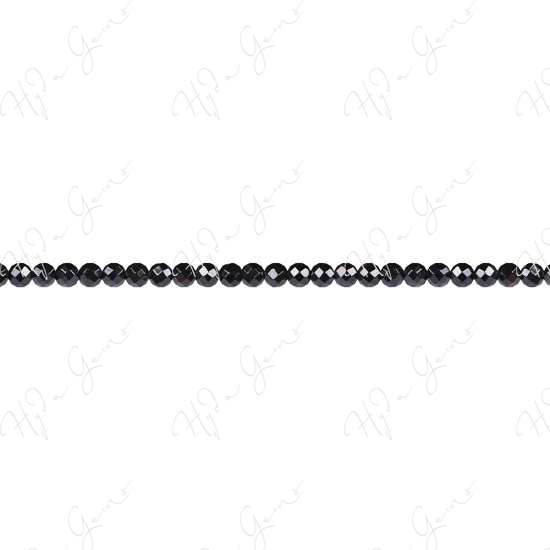 Black Tourmaline Faceted Beads