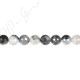 Black Rutile Quartz Faceted Beads