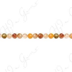 Multi Rutile Quartz Faceted Beads (A)