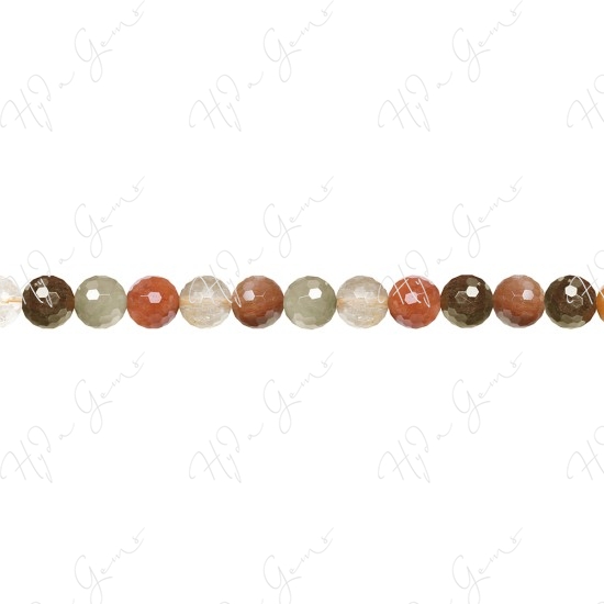 Multi Rutile Quartz Faceted Beads (A)