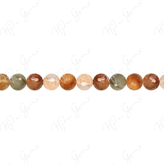 Multi Rutile Quartz Faceted Beads (A)