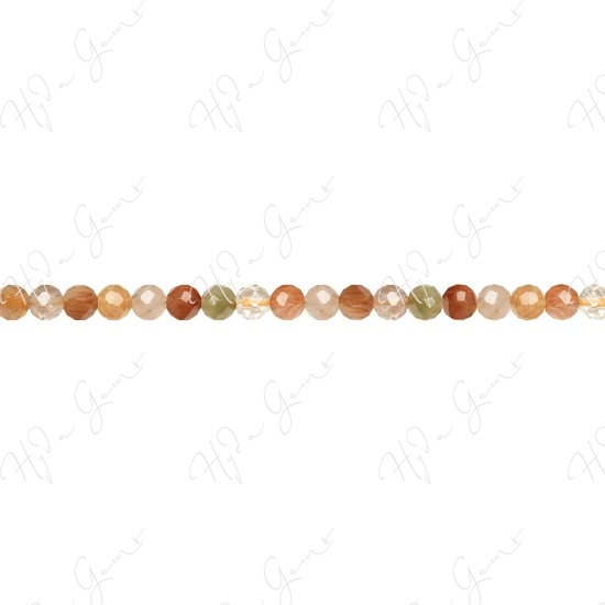 Multi Rutile Quartz Faceted Beads (A)