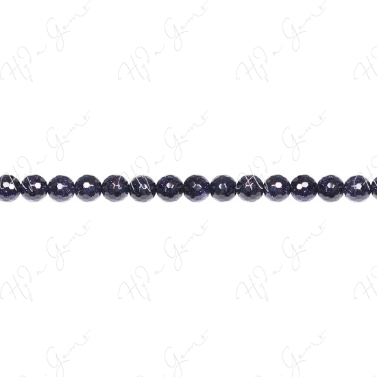 Blue Sand Stone Faceted Beads