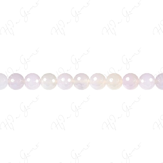 White Agate Faceted Beads