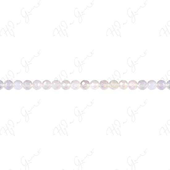 White Agate Faceted Beads