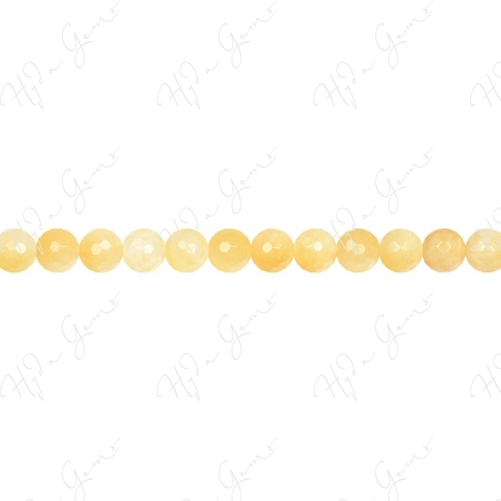 Yellow Jade Faceted Beads